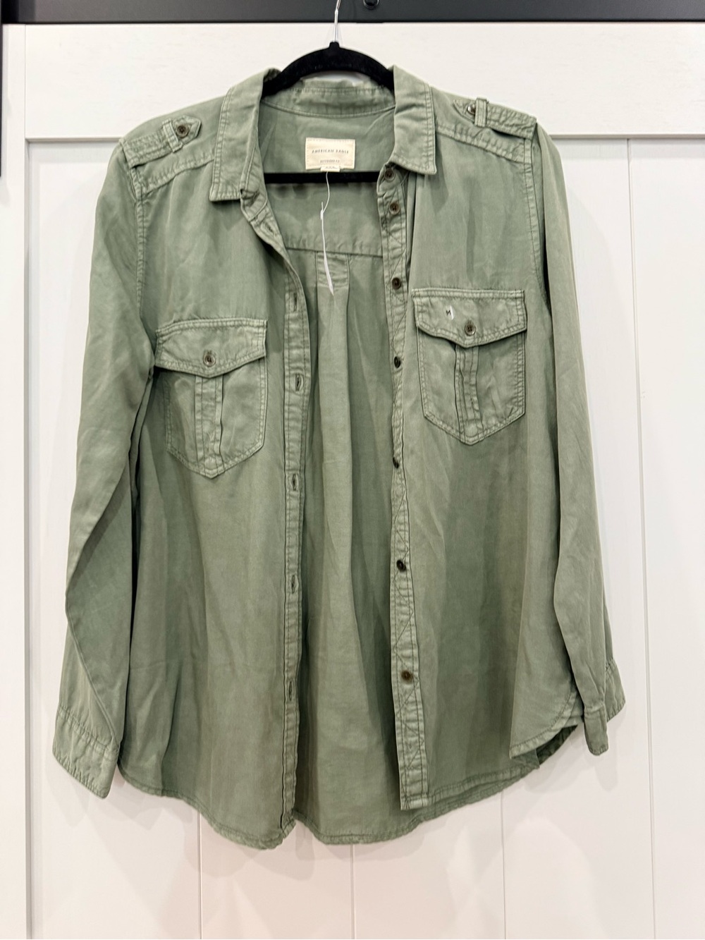 American Eagle Outfitters Light Sage Utility button down Shirt M NWT